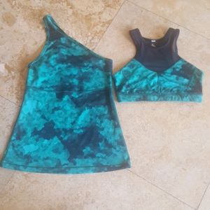 Matching Lululemon yoga top and sports bra